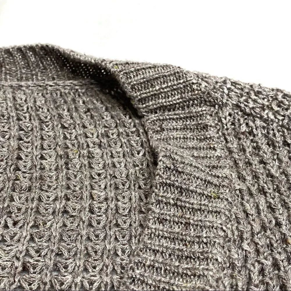Callahan taupe linen blend waffle knit wrap sweater size XS - Picture 16 of 16